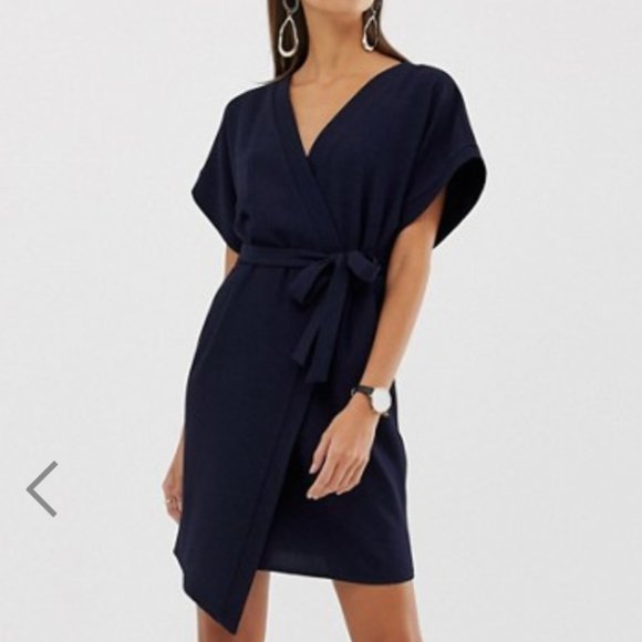 asos design wrap midi dress in velvet stripe sequin